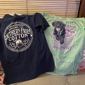Southern Fried Cotton Navy and Mint Tees